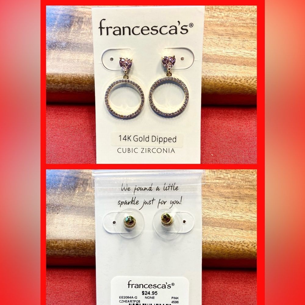 14K Gold Dipped Cubic Zirconia Earrings
